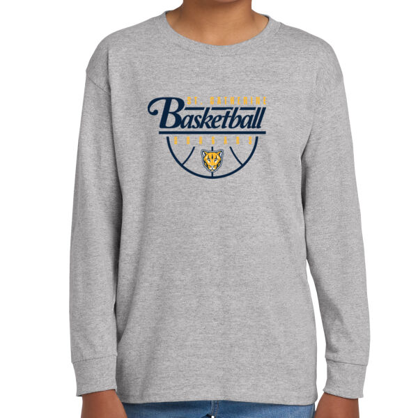 St. Catherine Basketball Youth Grey Heavy Cotton 100% Cotton Long Sleeve T Shirt Thumbnail