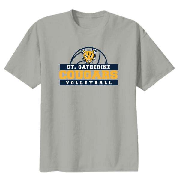St Catherine’s CYO Volleyball Youth Grey Heavy Cotton 100% Cotton T Shirt Thumbnail