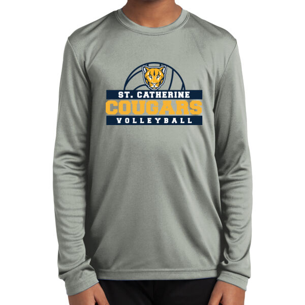 St Catherine’s CYO Volleyball Youth Silver Long Sleeve PosiCharge Competitor Tee Thumbnail