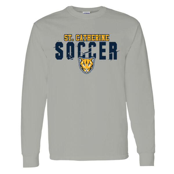 St Catherine’s CYO Soccer Grey Heavy Cotton 100% Cotton Long Sleeve T Shirt Thumbnail