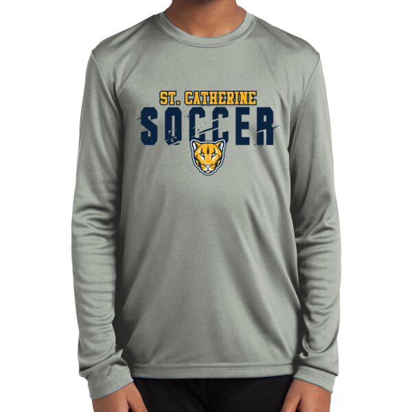 St Catherine’s CYO Soccer Youth Silver Long Sleeve PosiCharge Competitor Tee Thumbnail