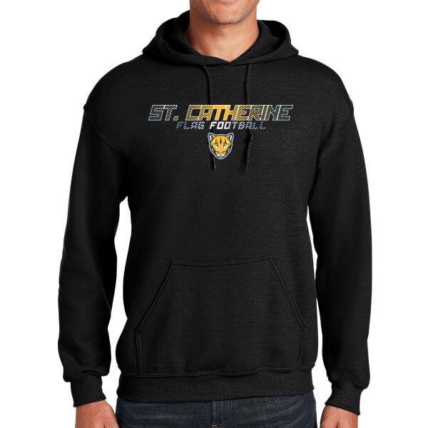 St. Catherine Girls Black Flag Football Heavy Blend Hooded Sweatshirt Thumbnail