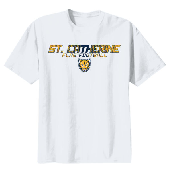 St. Catherine Girls White Flag Football Youth Heavy Cotton 100% Cotton T Shirt  Thumbnail