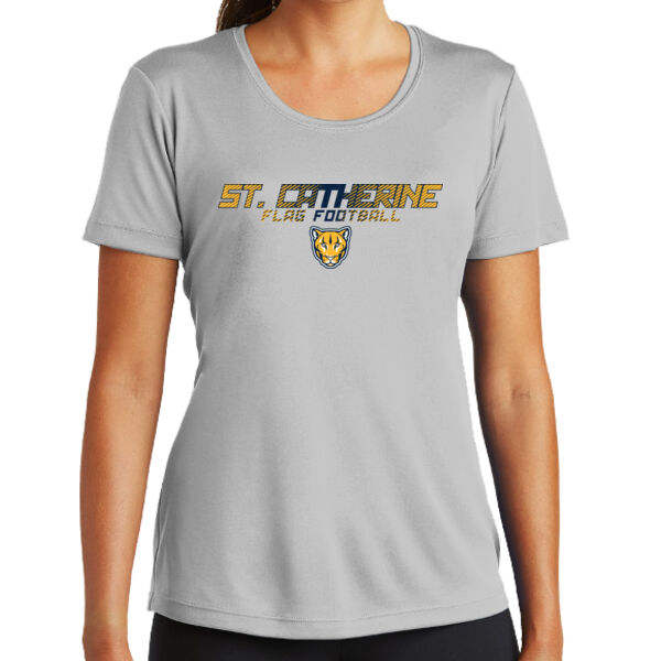 St. Catherine Girls Silver Flag Football Ladies PosiCharge Competitor Tee Thumbnail