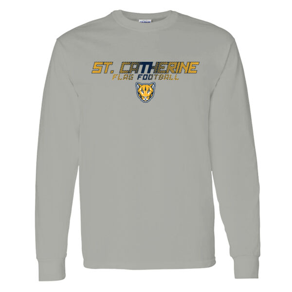 St. Catherine Girls Grey Flag Football Heavy Cotton 100% Cotton Long Sleeve T Shirt Thumbnail