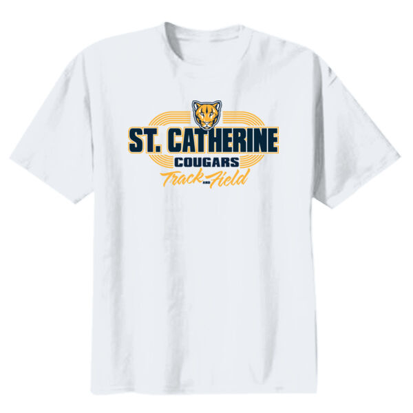St. Catherine Track and Field Youth White Heavy Cotton 100% Cotton T Shirt Thumbnail