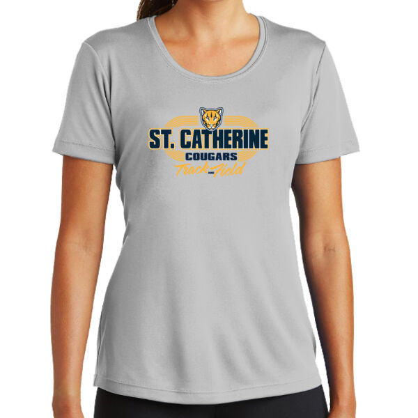St. Catherine Track and Field Ladies Silver PosiCharge Competitor Tee Thumbnail