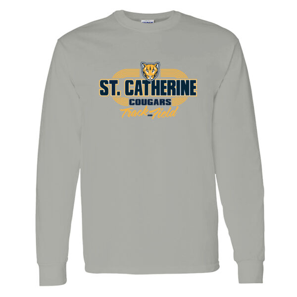 St. Catherine Track and Field Grey Heavy Cotton 100% Cotton Long Sleeve T Shirt Thumbnail