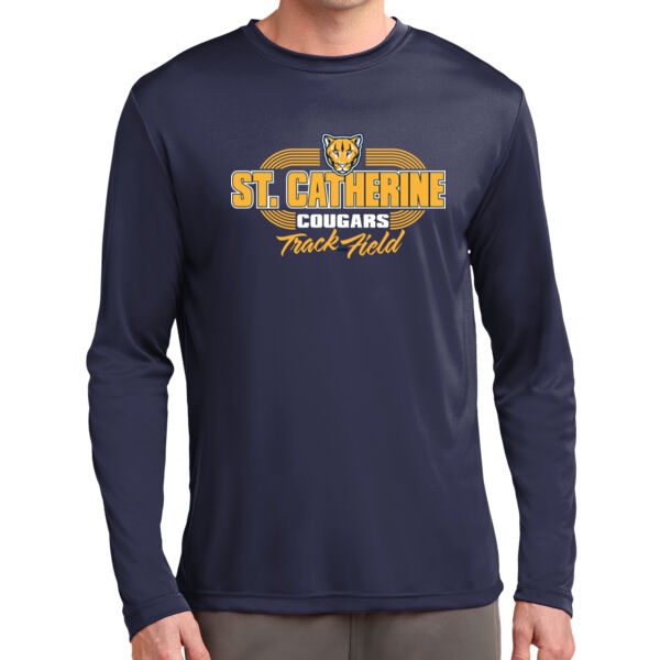 St. Catherine Track and Field Navy Long Sleeve PosiCharge Competitor Tee Thumbnail