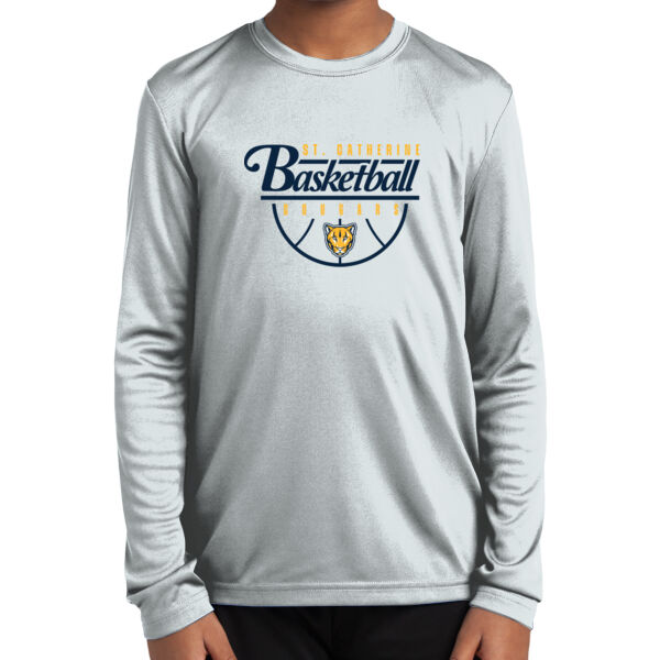 St. Catherine Basketball Youth White Long Sleeve PosiCharge Competitor Tee Thumbnail