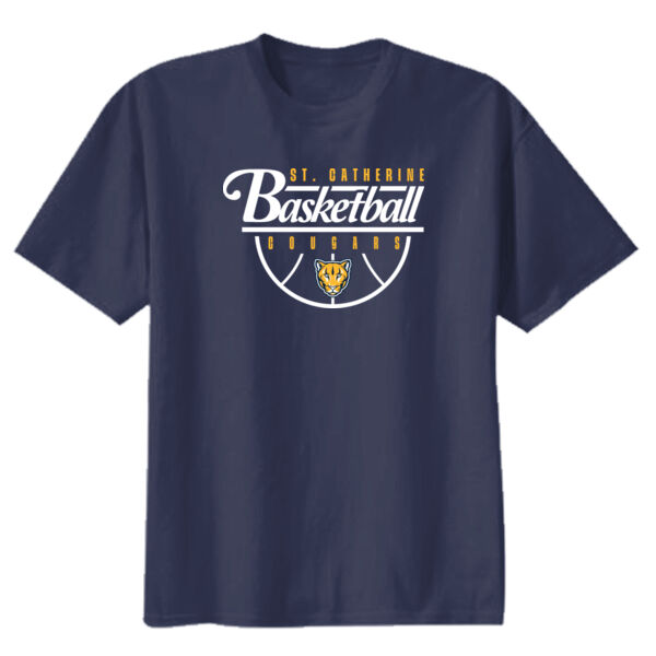 St. Catherine Basketball Youth Navy Heavy Cotton 100% Cotton T Shirt Thumbnail
