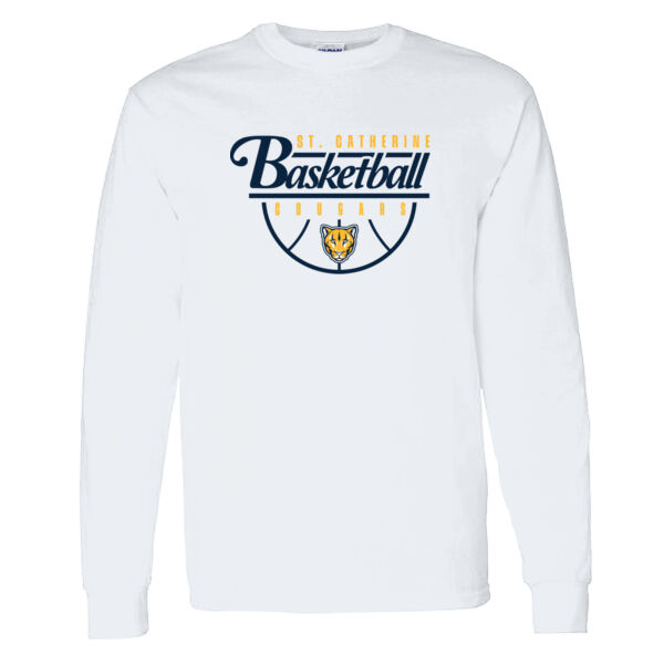 St. Catherine Basketball White Heavy Cotton 100% Cotton Long Sleeve T Shirt Thumbnail