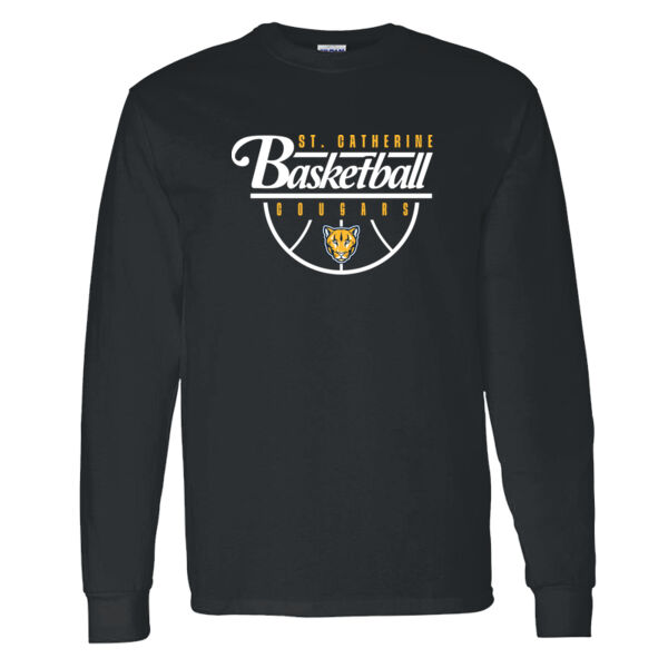 St. Catherine Basketball Black Heavy Cotton 100% Cotton Long Sleeve T Shirt Thumbnail