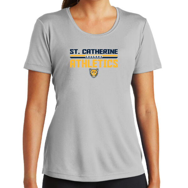 St. Catherine Athletics Ladies Silver PosiCharge Competitor Tee Thumbnail