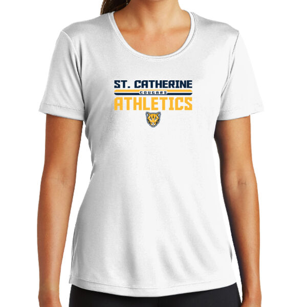St. Catherine Athletics Ladies White PosiCharge Competitor Tee Thumbnail