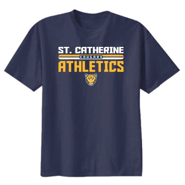 St. Catherine Athletics Navy Youth Heavy Cotton 100% Cotton T Shirt Thumbnail