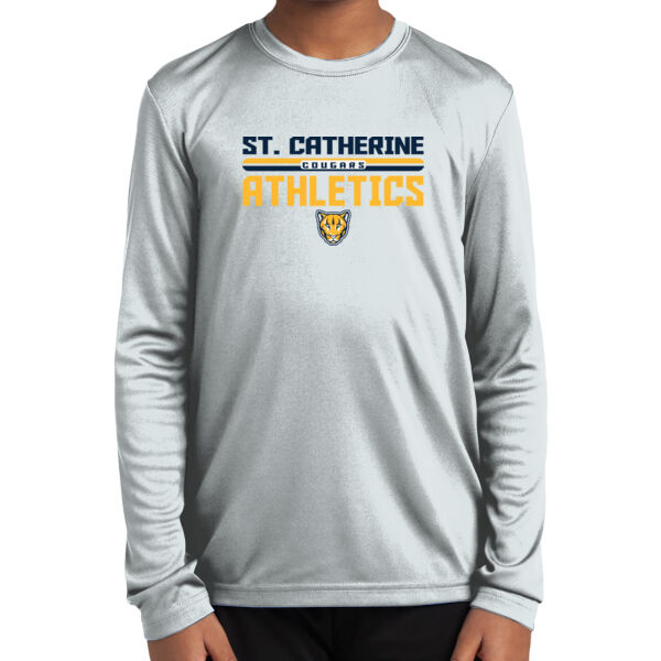 St. Catherine Athletics Youth Black Long Sleeve PosiCharge Competitor Tee Thumbnail