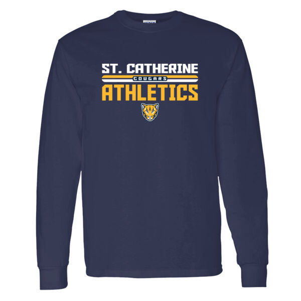 St. Catherine Athletics Navy Heavy Cotton 100% Cotton Long Sleeve T Shirt Thumbnail