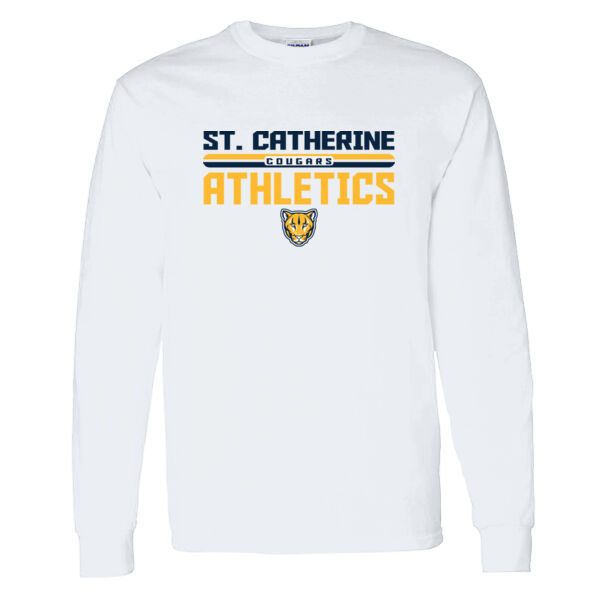 St. Catherine Athletics White Heavy Cotton 100% Cotton Long Sleeve T Shirt Thumbnail