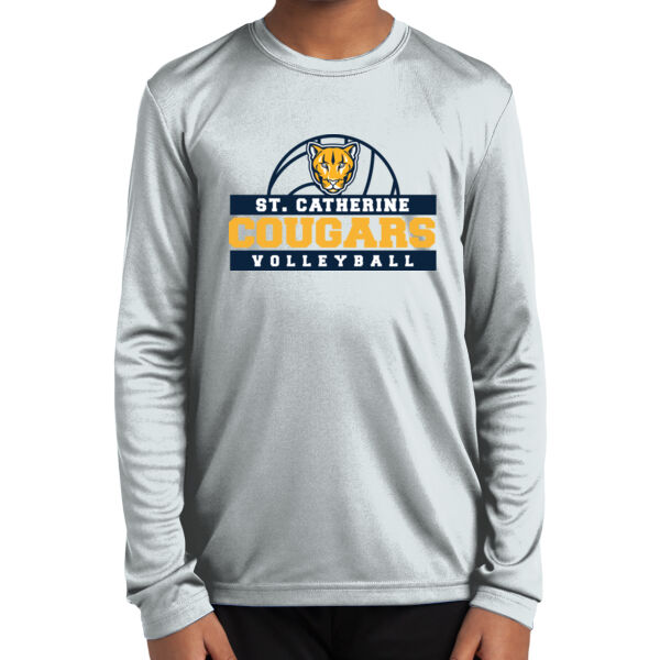 St Catherine’s CYO Volleyball Youth White Long Sleeve PosiCharge Competitor Tee Thumbnail