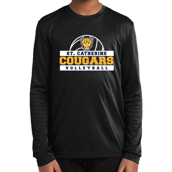 St Catherine’s CYO Volleyball Youth Black Long Sleeve PosiCharge Competitor Tee Thumbnail
