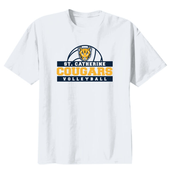 St Catherine’s CYO Volleyball Youth White Heavy Cotton 100% Cotton T Shirt Thumbnail