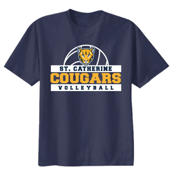 St Catherine’s CYO Volleyball Youth Navy Heavy Cotton 100% Cotton T Shirt Thumbnail