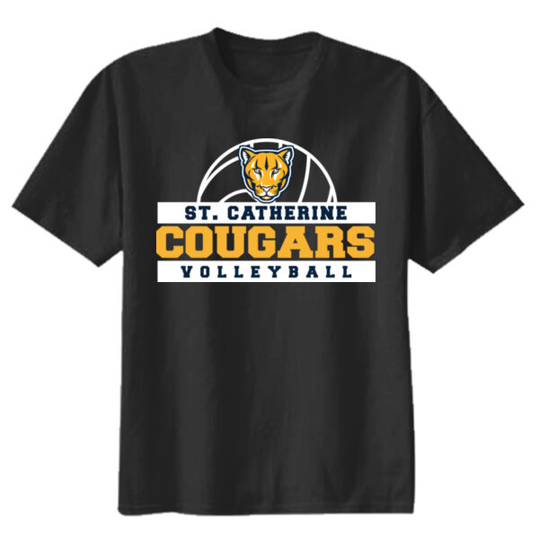 St Catherine’s CYO Volleyball Youth Black Heavy Cotton 100% Cotton T Shirt Thumbnail
