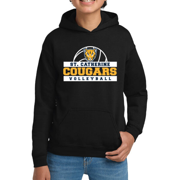 St Catherine’s CYO Volleyball Youth Black Heavy Blend Hooded Sweatshirt Thumbnail