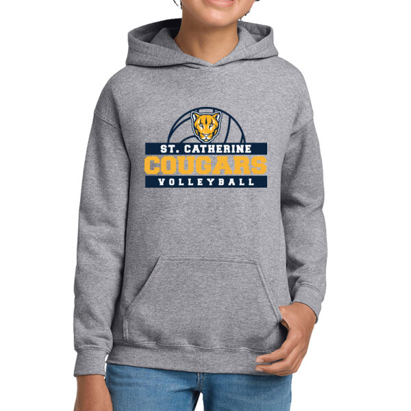 St Catherine’s CYO Volleyball Youth Grey Heavy Blend Hooded Sweatshirt Thumbnail