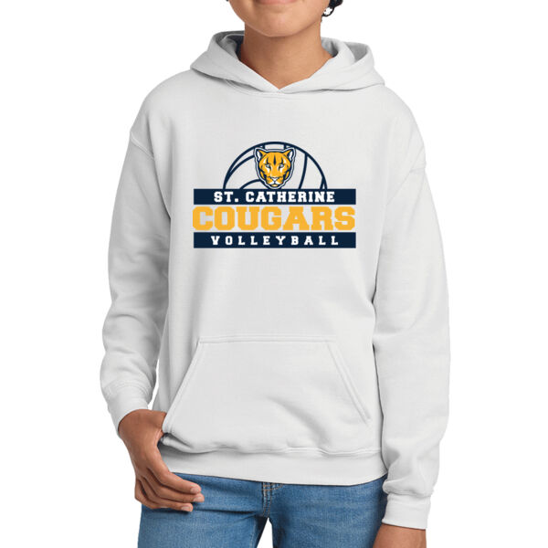 St Catherine’s CYO Volleyball Youth White Heavy Blend Hooded Sweatshirt Thumbnail