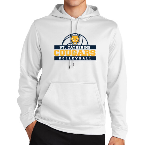 St Catherine’s CYO White Volleyball Fleece Hooded Pullover Thumbnail