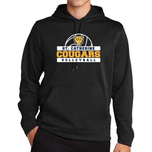 St Catherine’s CYO Black Volleyball Fleece Hooded Pullover Thumbnail
