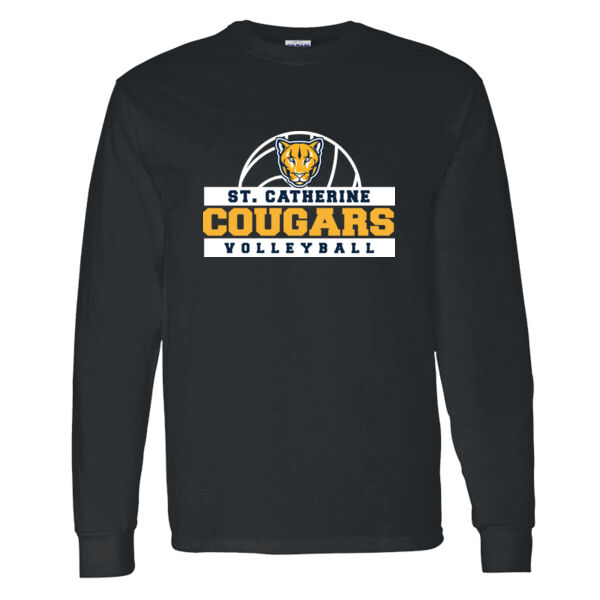 St Catherine’s CYO Volleyball Black Heavy Cotton 100% Cotton Long Sleeve T Shirt Thumbnail
