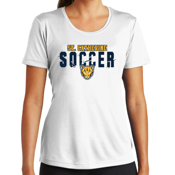 St Catherine’s CYO Soccer Ladies White PosiCharge Competitor Tee Thumbnail