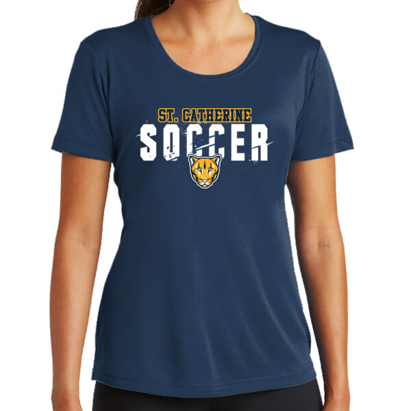 St Catherine’s CYO Soccer Ladies Navy PosiCharge Competitor Tee Thumbnail