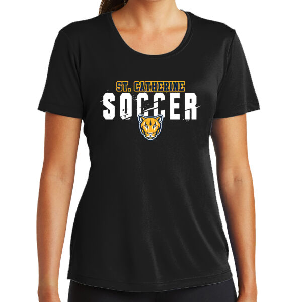 St Catherine’s CYO Soccer Ladies Black PosiCharge Competitor Tee Thumbnail