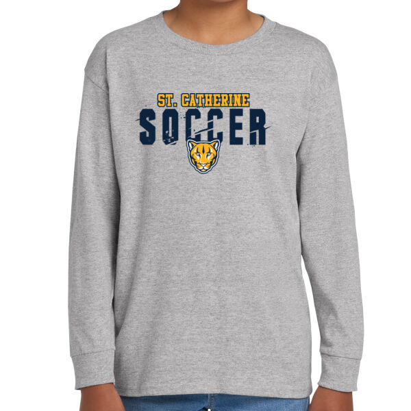St Catherine’s CYO Soccer Youth Grey Heavy Cotton 100% Cotton Long Sleeve T Shirt Thumbnail