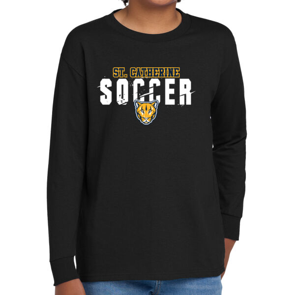 St Catherine’s CYO Soccer Youth Black Heavy Cotton 100% Cotton Long Sleeve T Shirt Thumbnail