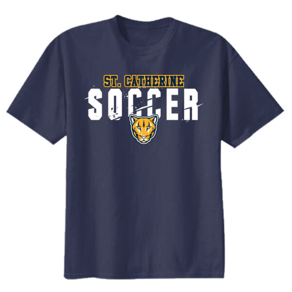 St Catherine’s CYO Soccer Youth Navy Heavy Cotton 100% Cotton T Shirt Thumbnail