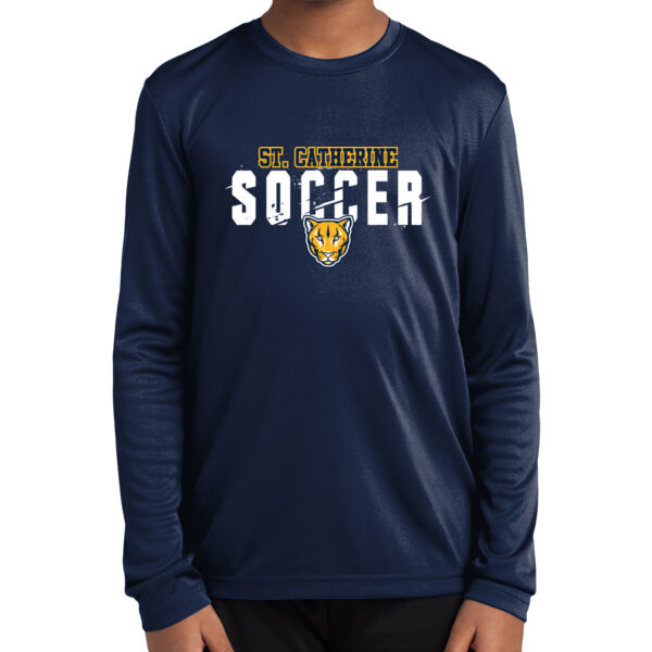 St Catherine’s CYO Soccer Youth Navy Long Sleeve PosiCharge Competitor Tee Thumbnail