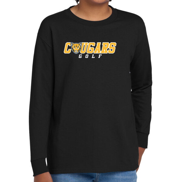 St. Catherine Golf Youth Black Heavy Cotton 100% Cotton Long Sleeve T Shirt  Thumbnail