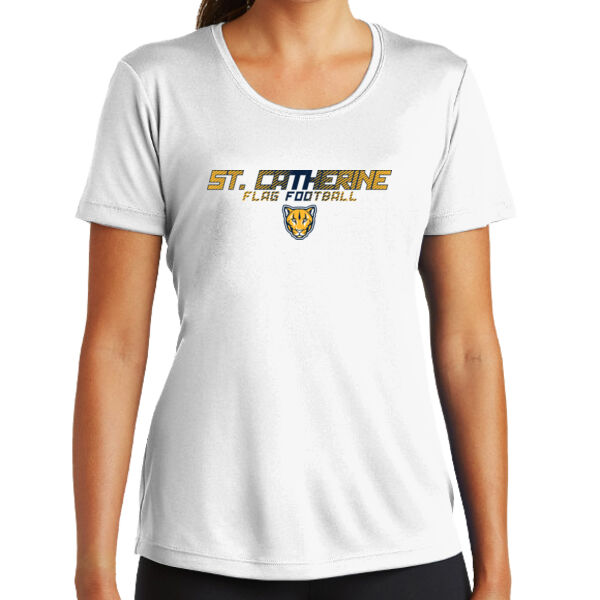 St. Catherine Girls White Flag Football Ladies PosiCharge Competitor Tee Thumbnail