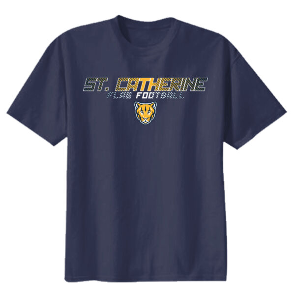 St. Catherine Girls Navy Flag Football Youth Heavy Cotton 100% Cotton T Shirt  Thumbnail