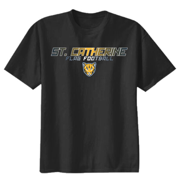 St. Catherine Girls Black Flag Football Youth Heavy Cotton 100% Cotton T Shirt  Thumbnail