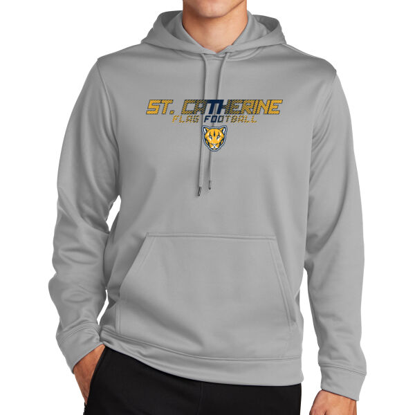 St. Catherine Girls Silver Flag Football Sport Wick Fleece Hooded Pullover Thumbnail