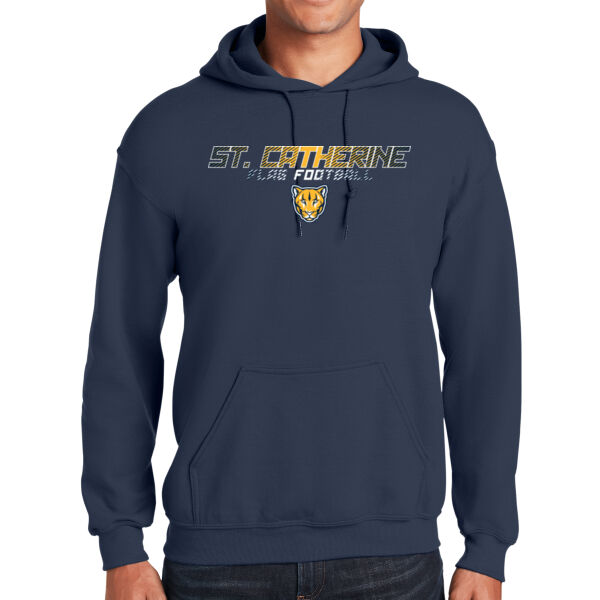 St. Catherine Girls Navy Flag Football Heavy Blend Hooded Sweatshirt Thumbnail