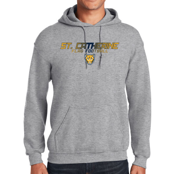 St. Catherine Girls Grey Flag Football Heavy Blend Hooded Sweatshirt Thumbnail