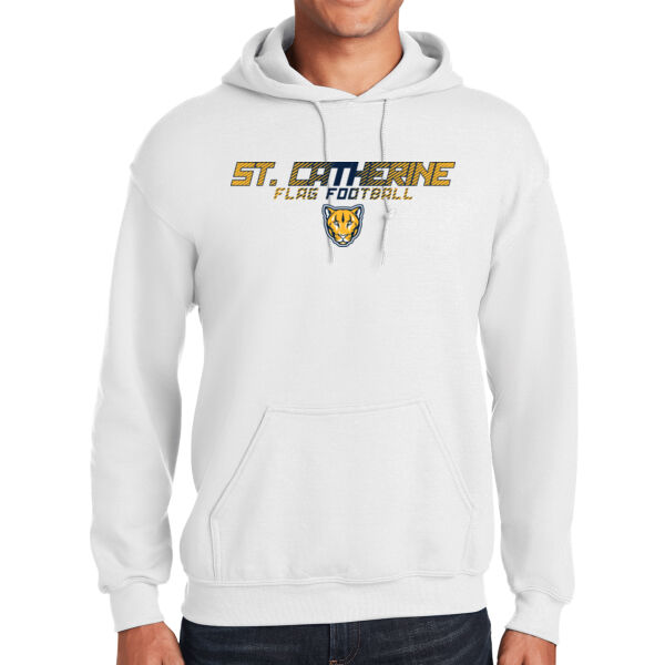 St. Catherine Girls White Flag Football Heavy Blend Hooded Sweatshirt Thumbnail
