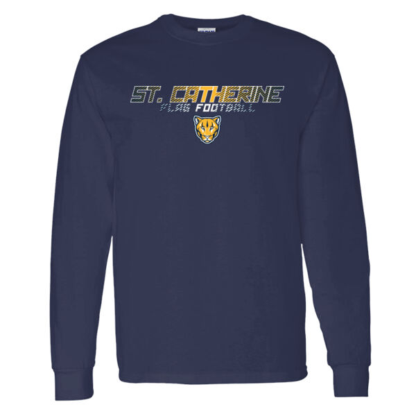 St. Catherine Girls Navy Flag Football Heavy Cotton 100% Cotton Long Sleeve T Shirt Thumbnail